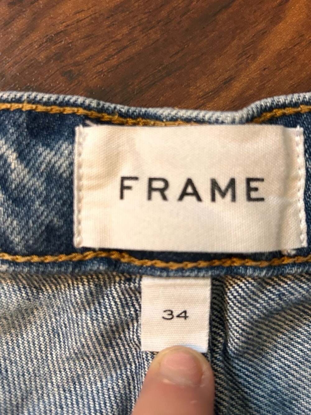 FRAME Le Slouch Mid-Rise Straight Leg Jeans Biodegradable Denim 34 - Picture 8 of 14